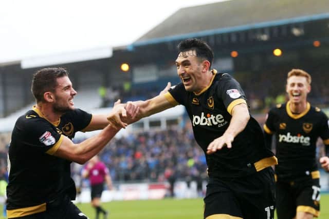 Gary Roberts scored Pompey's opener in their 3-0 win against Carlisle. Picture: Joe Pepler