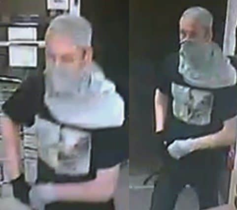 Images of a man police would like to speak to in connection with robbery of a co-op store in London Road on Saturday, February 25.
