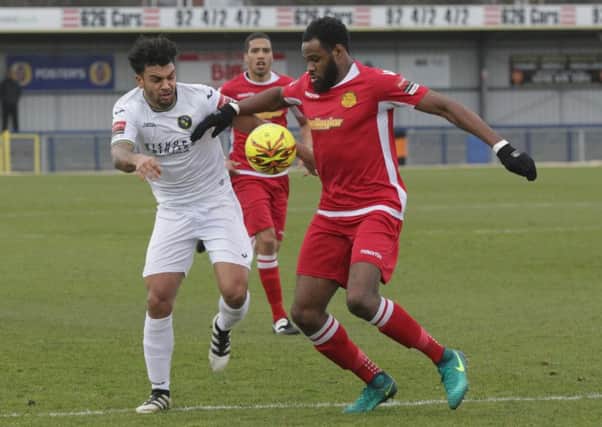 Theo Lewis opened the scoring for the Hawks against Merstham. Picture: Habibur Rahman (170289-50)