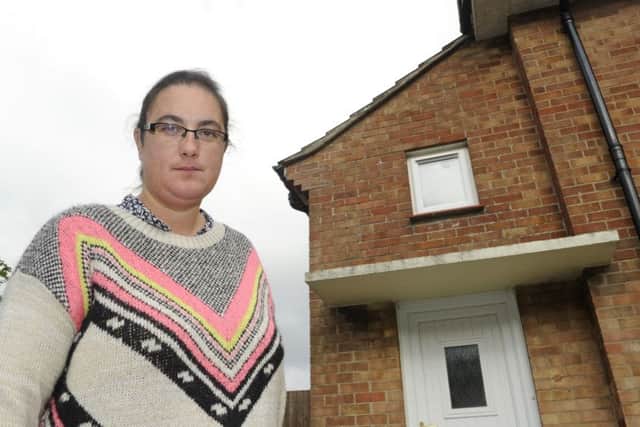 Navy wife Tracey Stinton outside her MoD house in Gosport which she said was unfit to live in
Picture Ian Hargreaves (161254-6)