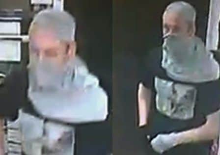 Images of a man police would like to speak to in connection with robbery of a co-op store in London Road on Saturday, February 25.