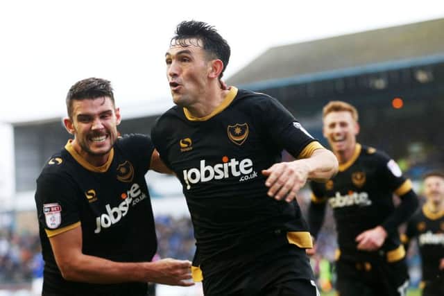 Gary Roberts celebrates his goal. Picture: Joe Pepler