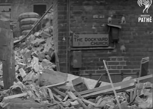 A screen shot from the British Pathe footage on YouTube