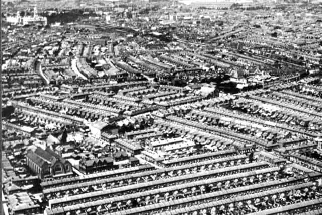SARDINES An aerial view of Southsea to the south of the railway line between Fratton and Portsmouth & Southsea 		        Picture: Barry Cox collection