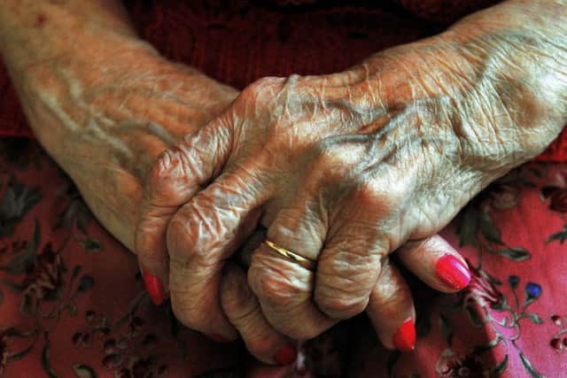 File photo dated 05/12/08 of the hands of a resident at a nursing home as there has been a steep rise in the number of applications to deprive old people of their freedom through the use of restraints, medication or stopping them seeing friends and family. PRESS ASSOCIATION Photo. Issue date: Thursday January 16, 2014. A report from the Care Quality Commission (CQC) found a "sharp increase" in the number of applications from organisations such as care homes to deprive people aged 75 and over of their freedom. For those aged 75 to 84, there was an 81% jump in the number of Deprivation of Liberty Safeguards (DoLS) applications made between 2009/10 and 2012/13, from 71.2 per 100,000 to 128.6 Among those aged 85 and over, the figure jumped 69%, from 156.6 per 100,000 to 265.3. See PA story HEALTH Deprivation. Photo credit should read: John Stillwell/PA Wire ENGEMN00120140116151918