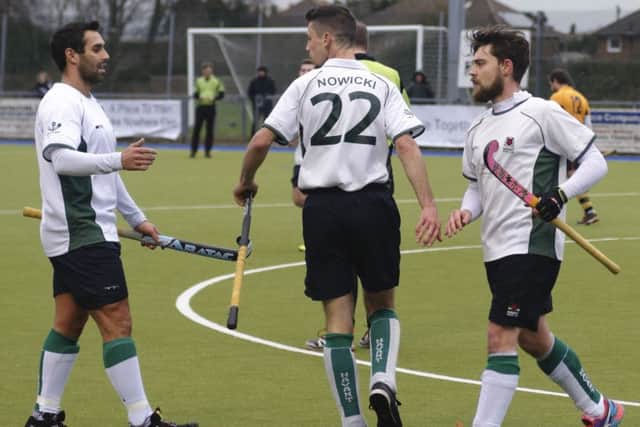 Havant celebrate James Speke's goal. Picture: Neil Marshall (170108-24)