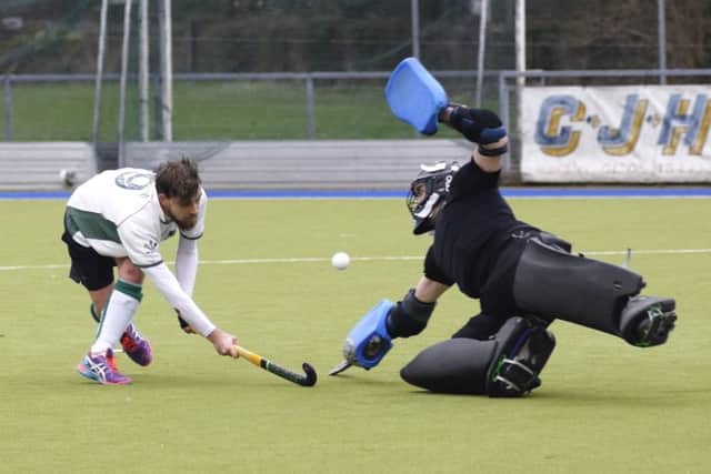 James Speke scores the third goal for Havant against Henley. Picture: Neil Marshall (170108-23)