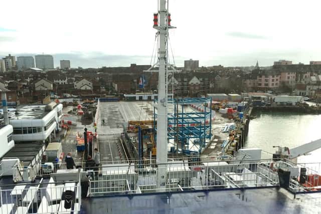 Work at Wightlinks Gunwharf terminal in Portsmouth
