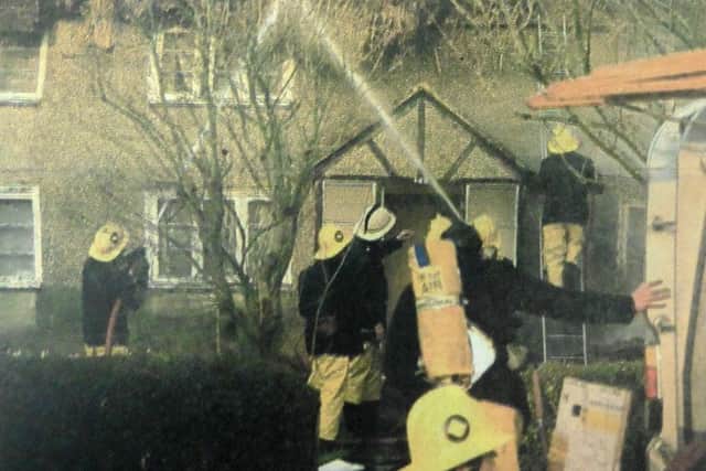 Toby Adams, 84, and his wife Elsie, 79, were taken to a nearby vicarage after being evacuated (B3530-1)