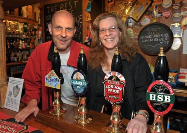 Cliff and Lousie Charter, landlords at The Golden Eagle in Southsea