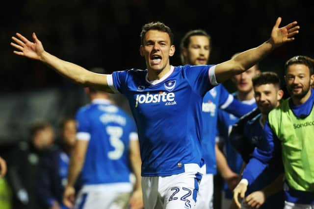 Kal Naismith celebrates his goal against Morecambe. Picture: Joe Pepler