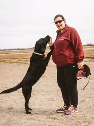 jons-02-03-17-023 pmo lead Hearing Dogs for Deaf Lisa Baldock
Lisa Baldock, right, and her dog Inca. Lisa has been nominated for a Hampshire High Sheriff Community Award for her work with Hearing Dogs for Deaf People and in the civil service.
CAPTION: Lisa Baldock, right, and her dog Inca