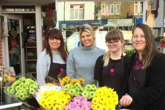 Kelly Jordan, owner of Charmaine of Southsea florist in Albert Road, Southsea, far right, with staff Kerry Harms, Sharon Scrine and Jane Hackney