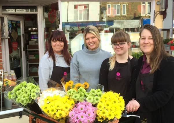 Kelly Jordan, owner of Charmaine of Southsea florist in Albert Road, Southsea, far right, with staff  Kerry Harms, Sharon Scrine and Jane Hackney