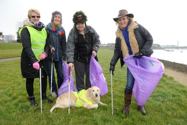 MP Caroline Dinenage with (left to right), Jeanette Perry, Jennifer Prested and Miles Fletcher help clean up their area for the Clean for the Queen event last year.
 Credit: Ian Hargreaves