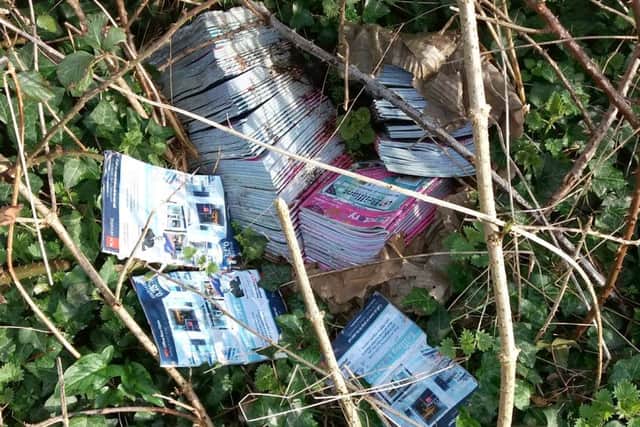 Magazines were dumped near a beach