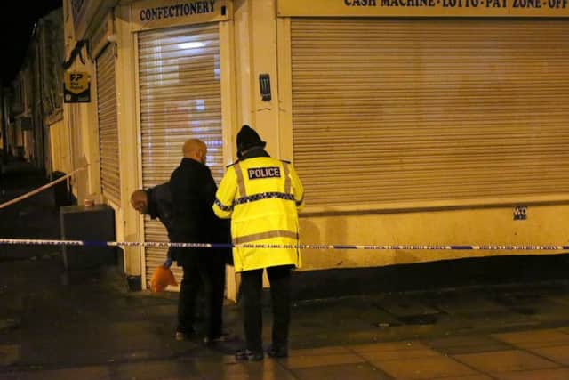The scene where two men were stabbed