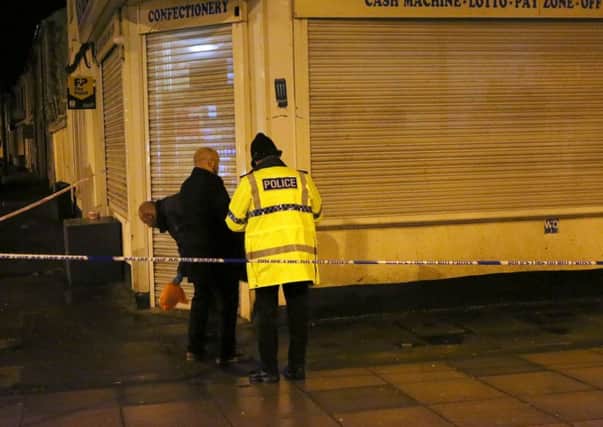 The scene where two men were stabbed