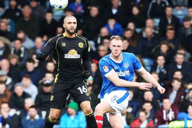 Matt Clarke in action against Crewe. Picture: Joe Pepler