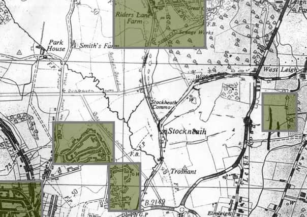 The locations of five camps in the Bedhampton and Leigh Park area. Four of the camps were for naval use