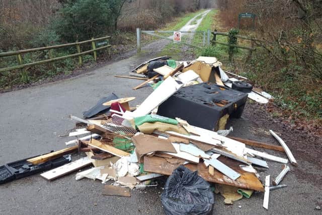 Waste dumped in Trampers Lane, North Boarhunt last year