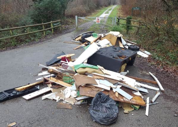 Waste dumped in Trampers Lane, North Boarhunt last year