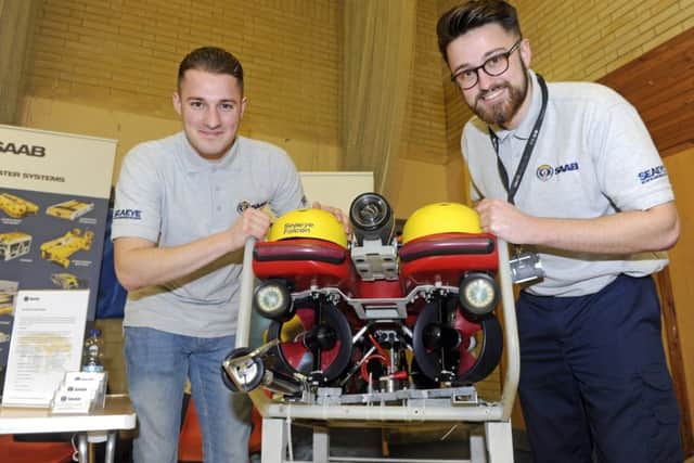 Jack Arnott, left, and Zach Coates of Saab Seaeye Picture: Ian Hargreaves (170317-1)