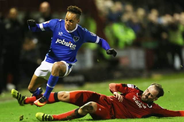 Kyle Bennett netted Pompey's second goal. Picture: Joe Pepler