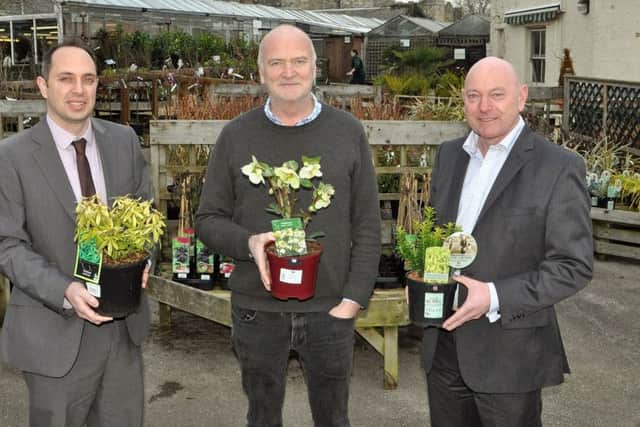 Martin Stewart, managing director of Stewarts Garden Centres (centre) with (left) Darren Valet, assistant audit manager of PKF Francis Clark, and Mark Johns, partner at PKF Francis Clark Picture: Deep South Media