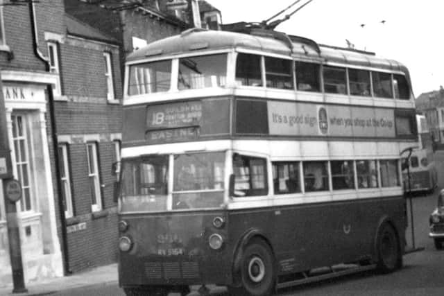 A trolleybus approaches Fratton Bridge from Victoria Road North. Picture from Barry Cox