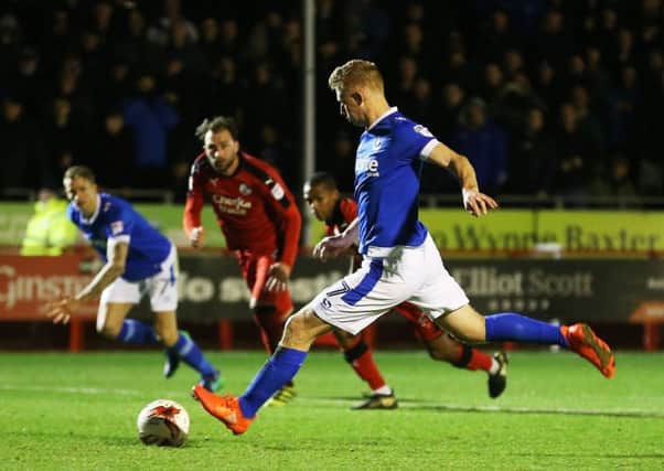 Eoin Doyle missed the chance to score from the penalty spot against Crawley. Picture: Joe Pepler