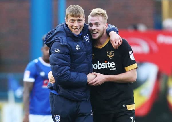 Tom Davies, left, and Jack Whatmough are part of a strong Pompey squad. Picture: Joe Pepler