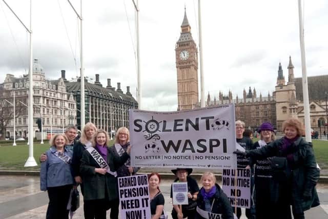 The Solent Waspi group protesting in London about the proposed pension changes
Picture: Ellie Pilmoor