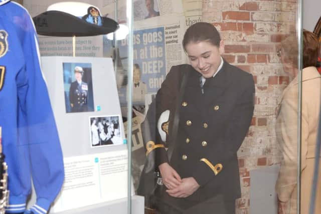 Sub LT Abigail Freeman looking at some of exhibits Picture: Habibur Rahman (170350-62)