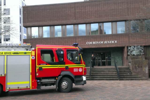 The fire service was called to Portsmouth Crown Court today