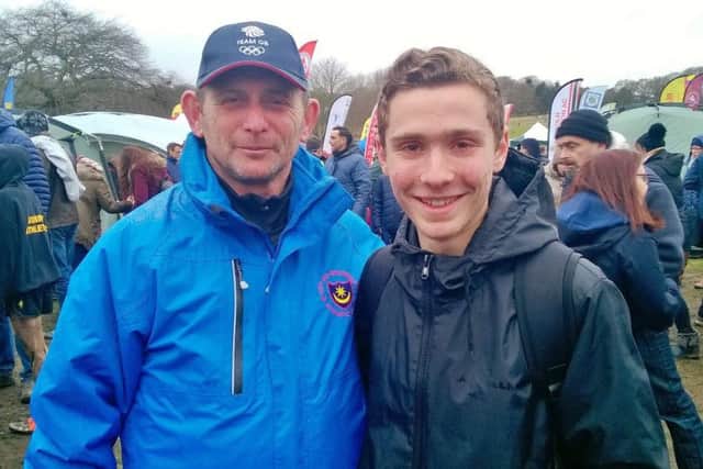 Lachlan Wellington, right, with his coach Vince Stamp