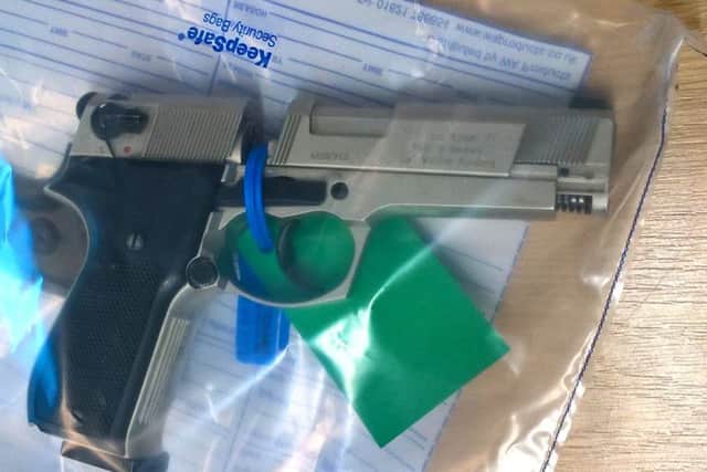 Daniel McGhee held this gas-powered BB gun against his friend's chin after a night of drinking. He has been handed a suspended prison sentence at Portsmouth Crown Court. Picture: CPS Wessex PPP-170703-150109001