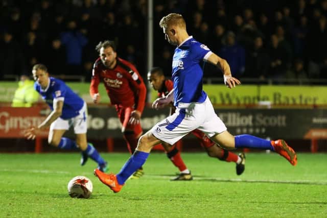 Eoin Doyle saw his penalty against Crawley saved by keeper Glenn Morris Picture: Joe Pepler