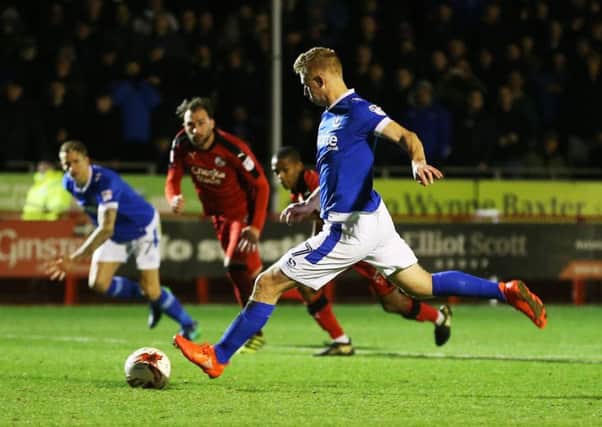 Eoin Doyle saw his penalty against Crawley saved by keeper Glenn Morris Picture: Joe Pepler