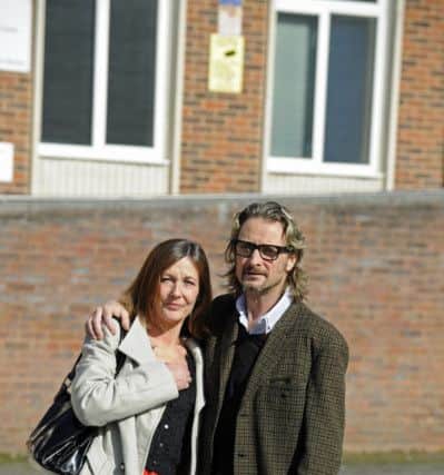 Alison Brett and Mark Lewis outside Portsmouth Magistrates' Court.