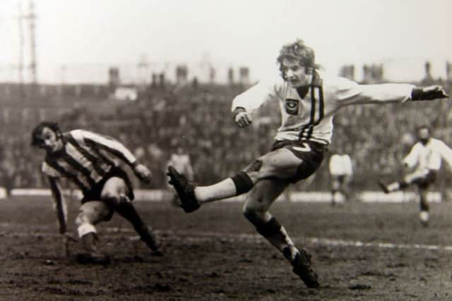 Peter Marinello in Pompey's famous white strip