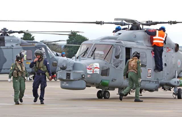 The final Lynx Mk 8 helicopter flight, flight 208, the last deployed Royal Navy Lynx Flight returning home
Picture:  LPhot Dan Rosenbaum/MoD/Crown Copyright/PA Wire