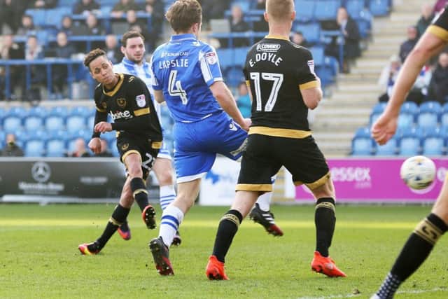Kyle Bennett scored Pompey's second goal Picture: Joe Pepler