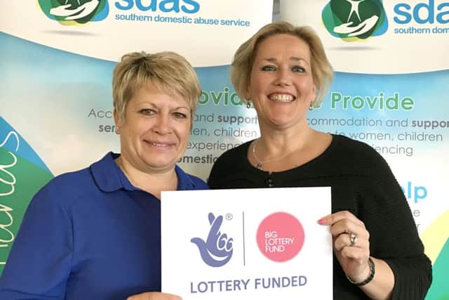 Sue Harrower, left, and Claire Lambon, both from the Southern Domestic Abuse Service