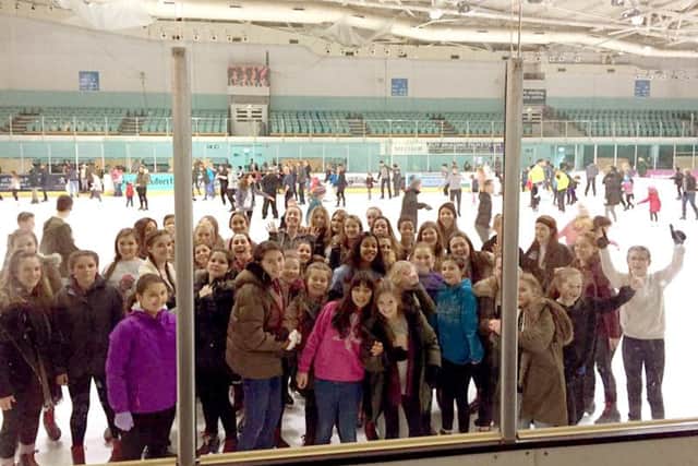 The girls from Winterfest 2017 on an ice rink