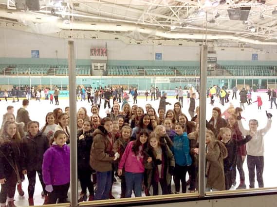 The girls from Winterfest 2017 on an ice rink