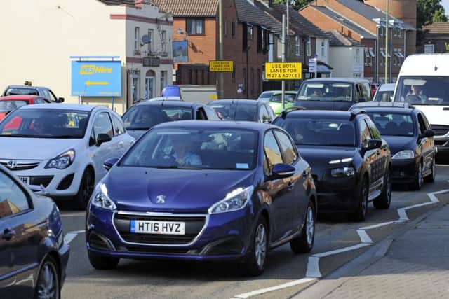 The A32 Gosport Road before its junction with Newgate Lane in Fareham