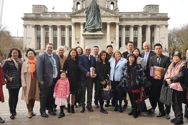 The delegation with council leader Donna Jones