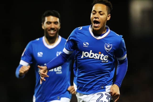 Kyle Bennett celebrates his goal against Grimsby before he limped off with an injury. Picture: Joe Pepler