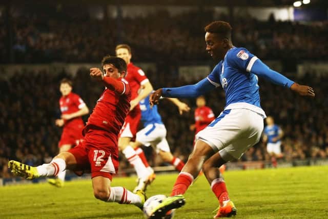 Jamal Lowe was back on the pitch for Pompey against Grimsby. Picture: Joe Pepler